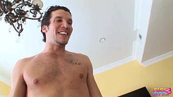 Tricia oaks swallows the cum on her ass