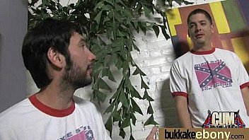 Cum loving teen enjoys huge bukkake 6