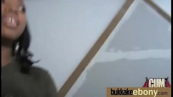 Ebony babe sucks too many white cocks 20