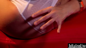 Teasing bbw julia ann spreads her legs & plays with her tits & cunt