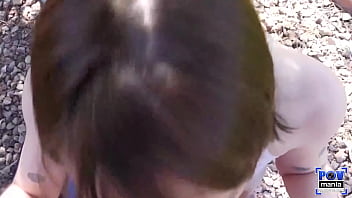 Sailor luna wouldn't mind to blow miles long's cock at the park