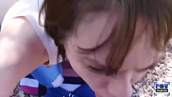 Sailor luna wouldn't mind to blow miles long's cock at the park