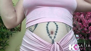 Belly button size queen joi cei cumshot on belly button