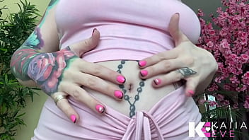 Belly button size queen joi cei cumshot on belly button