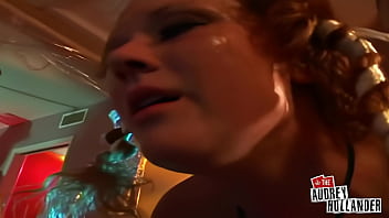 Audrey gags as eric’s dick pounds her gaping asshole