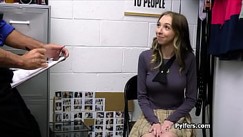 Petite nerd gets fucked for stealing