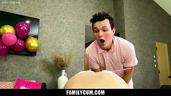 Step mom and step daughter team up to take step son's virginity familycum