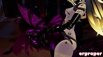 Vrchat a deamon a robot and a dragon have hot 3way