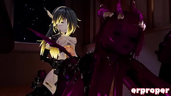 Vrchat a deamon a robot and a dragon have hot 3way