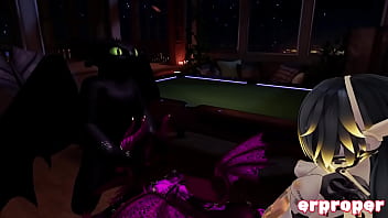 Vrchat a deamon a robot and a dragon have hot 3way
