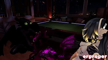 Vrchat a deamon a robot and a dragon have hot 3way