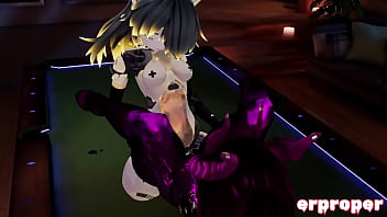 Vrchat a deamon a robot and a dragon have hot 3way