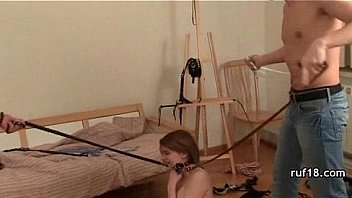 Bondage and sex with flexible teen girl