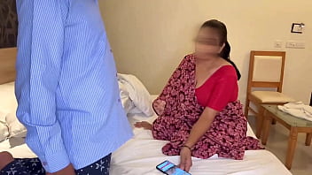 Nisha bhabhi caught room service boy masturbating and fucked him after seeing his big dick