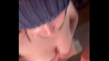 Skater chick handful of cum