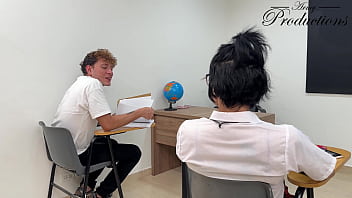 Student seduces her classmate and fucks him in class