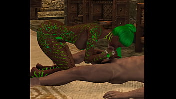 Fantasy slut fern fucks jarl and others inside of town keep