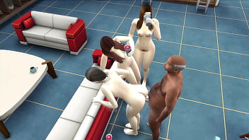 The stepfather has a good time with his step daughters while the mother works