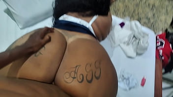 Fiz dupla penetração nessa bbw gostosa e enchi o cu dela de leite