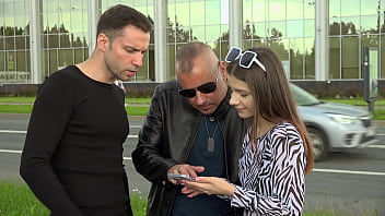 Gorgeous tourist baby doll gets covered in cum after stranger dp sex gp3103