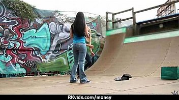 Amateur hottie takes cash for public sex 3