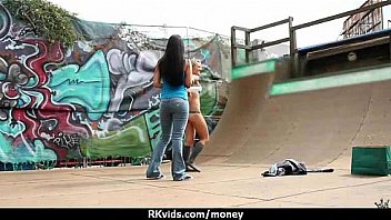 Amateur hottie takes cash for public sex 3