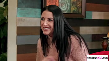 Aidra fox and casey calvert are seeing matchmaking expert angela asks them to try kissing she joins in and goes down licking their pussy