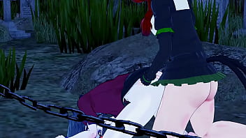 Rin Kaenbyou Plays With Miyako Yoshika In The Myouren Temple Cemetery Futanari thumbnail