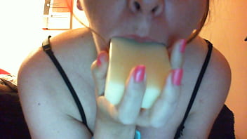 Nicoletta's solo exploration of mouth soap fetish in her private room