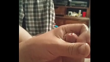 Horny male strokes cock