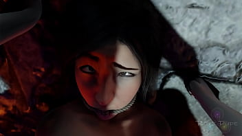 Tomb raider's lara croft being seduced