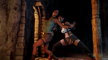 Tomb raider's lara croft being seduced