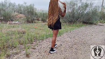 Big ass tits out ebony walking upskirt sneakers converse