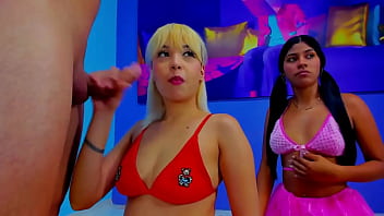 Blonde and brunette taste that stepbrother's cock