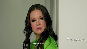 Room mate came to complain but joined and ate us out alison rey ember snow mocha menage