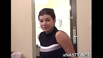 Classy brunette teen gal enjoys deep poontang bang