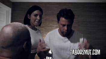 Hot brunette getting ass fucked hard while her teachers watching