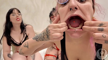 4k chubby girls silly faces saliva mouth tongue teeth fetish
