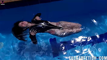 Skinny petite swim perfect ass pool