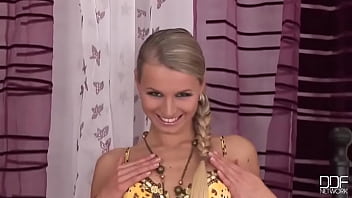 Playful blonde tigress