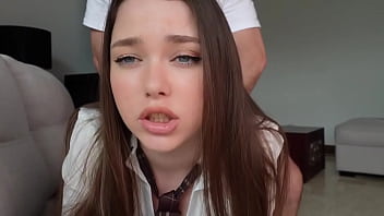 Gorgeous big ass brunette babe anal