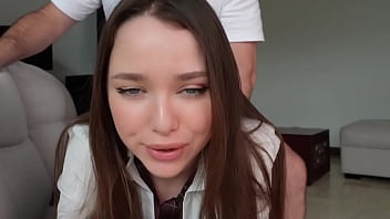 Gorgeous big ass brunette babe anal