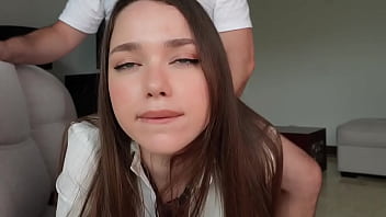 Gorgeous big ass brunette babe anal