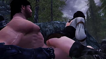 Skyrim couple have sex in the rain