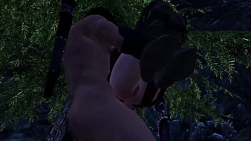 Skyrim couple have sex in the rain