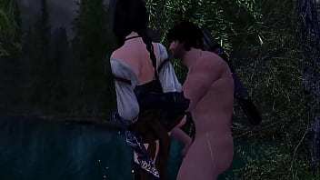 Skyrim couple have sex in the rain
