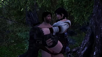 Skyrim couple have sex in the rain