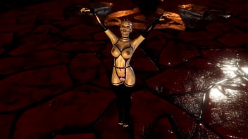 Mature busty pinhead women in latex outfit posing alone in hell cave Mature busty pinhead women in latex outfit posing alone in hell cave