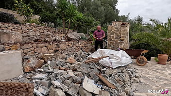 Curvy big natural bouncing boobs step daughter seduce old stranger to fuck her anal at holiday trip near pool