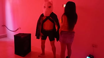 Halloween started off very well i fucked a big rabbit at the nightclub real porn at the nightclub